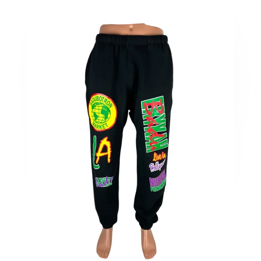 Badubotron Chinatown Market Collab Sweatpants Large Live In Hollywood Black EUC